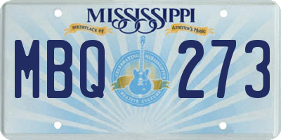 MS license plate MBQ273