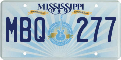 MS license plate MBQ277