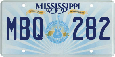 MS license plate MBQ282