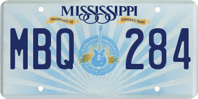 MS license plate MBQ284
