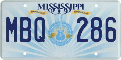 MS license plate MBQ286