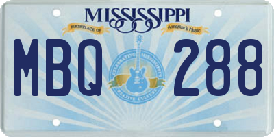 MS license plate MBQ288