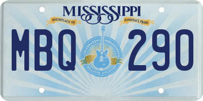 MS license plate MBQ290