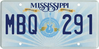 MS license plate MBQ291