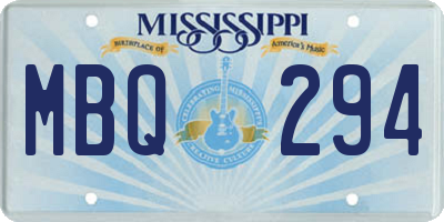 MS license plate MBQ294