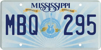 MS license plate MBQ295