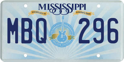 MS license plate MBQ296