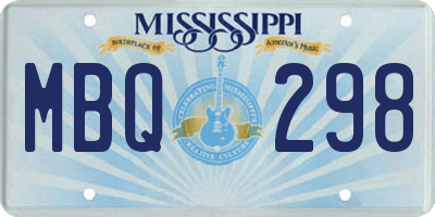 MS license plate MBQ298
