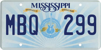 MS license plate MBQ299