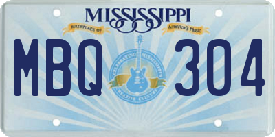 MS license plate MBQ304