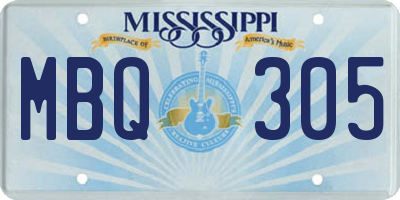 MS license plate MBQ305