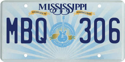 MS license plate MBQ306