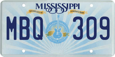 MS license plate MBQ309