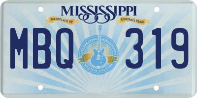 MS license plate MBQ319