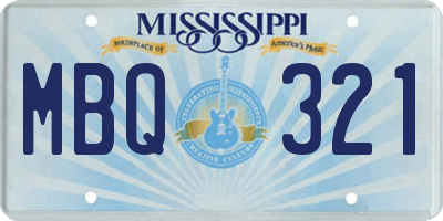 MS license plate MBQ321