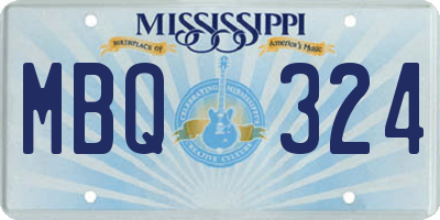 MS license plate MBQ324