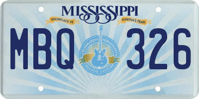 MS license plate MBQ326