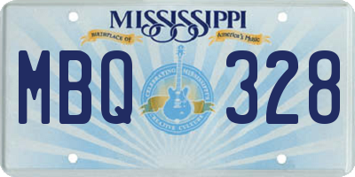 MS license plate MBQ328