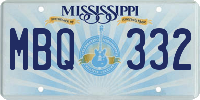 MS license plate MBQ332