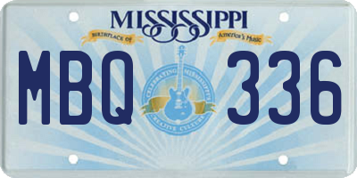 MS license plate MBQ336