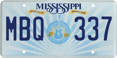 MS license plate MBQ337