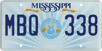 MS license plate MBQ338