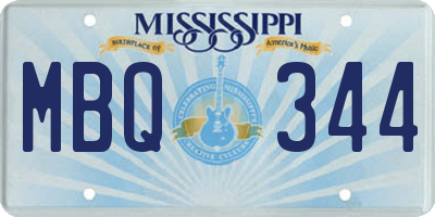 MS license plate MBQ344
