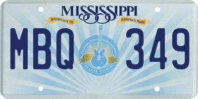 MS license plate MBQ349