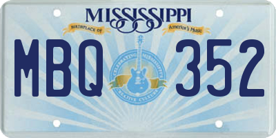 MS license plate MBQ352
