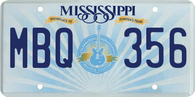 MS license plate MBQ356