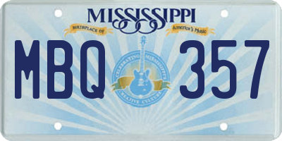 MS license plate MBQ357