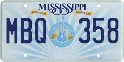 MS license plate MBQ358