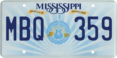 MS license plate MBQ359