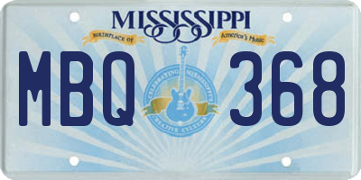 MS license plate MBQ368