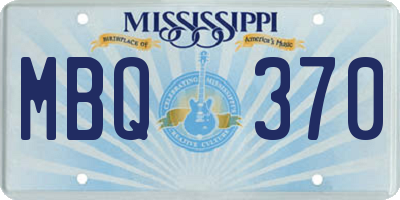 MS license plate MBQ370