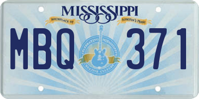MS license plate MBQ371
