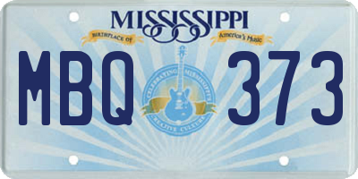 MS license plate MBQ373