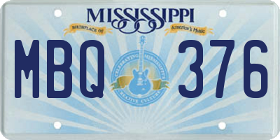 MS license plate MBQ376