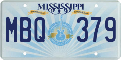 MS license plate MBQ379