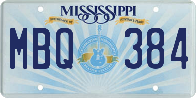 MS license plate MBQ384