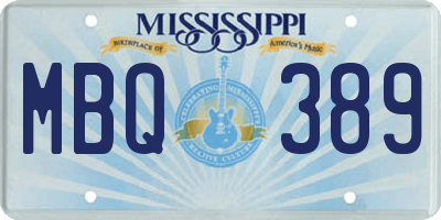 MS license plate MBQ389