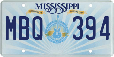 MS license plate MBQ394