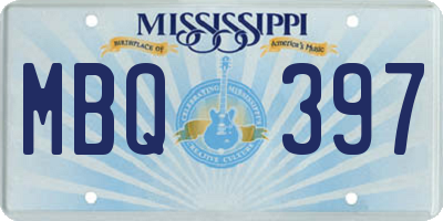 MS license plate MBQ397