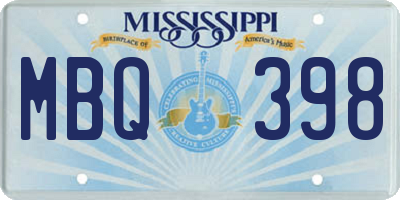 MS license plate MBQ398