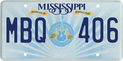 MS license plate MBQ406