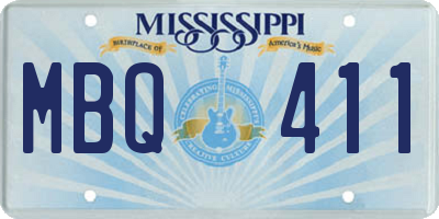 MS license plate MBQ411