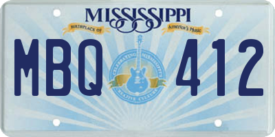 MS license plate MBQ412
