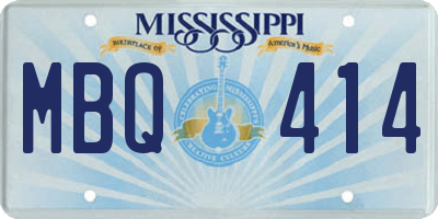 MS license plate MBQ414