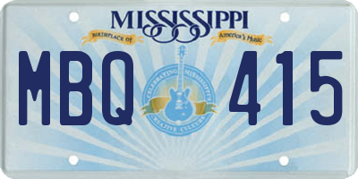 MS license plate MBQ415