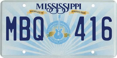 MS license plate MBQ416